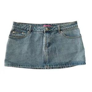 EDIKTED Chiara Micro Jean Skirt Size Large Denim Mini Cheeky thumbnail 2
