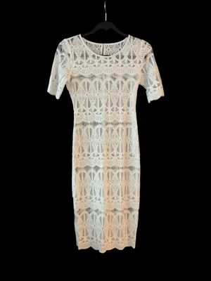 J.O.A. White Crochet Lace Midi Dress Sz S thumbnail 3