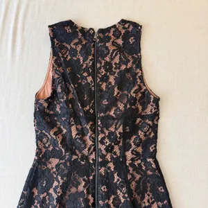 French Connection Floral Lace Sleeveless Mini Cocktail Dress Womens 4 Black Nude thumbnail 15