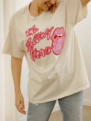 Liv Goods Rolling Stones Graphic Distressed Short Sleeve T-Shirt Size Large thumbnail 1