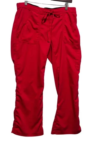 Greys Anatomy‎ Women Medical Nurse Scrub Pants M Red Professional Workwear Cargo thumbnail 1