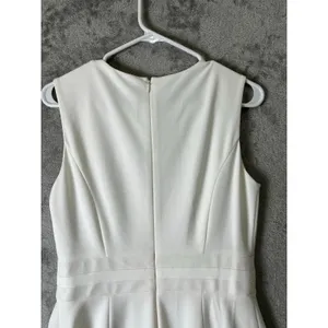 Calvin‎ Klein White Fit & Flare Dress Sleeveless Bridal Shower Cocktail 8 New thumbnail 4