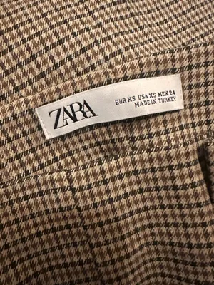 ZARA Plaid Paperbag Waist Trousers XS thumbnail 4