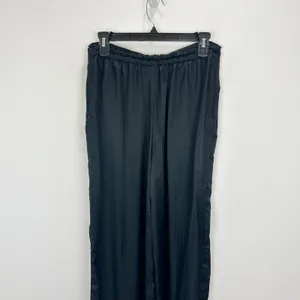 Athleta Calm Cool Pant Pull On Satin Cupro Wide Leg Relaxed Lounge Medium Black thumbnail 8