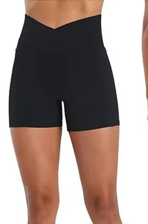 NWT ~ Women's Black Spandex Biker Yoga Pockets Shorts ~ Size SMALL thumbnail 1