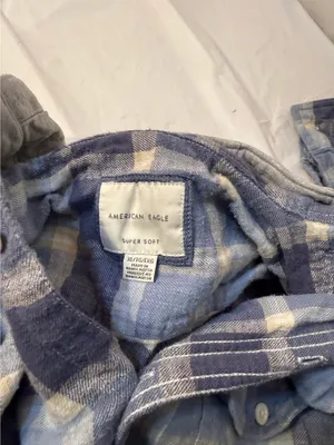 American Eagle hooded flannel shirt men’s size XL thumbnail 3