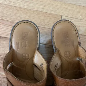Born Pollina Platform Mules Clogs Brown Woven Leather Size 10 thumbnail 4