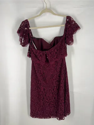 Jasmine Bridesmaids JB Burgundy Lace‎ Off Shoulder Dress NWT Size 6 thumbnail 7