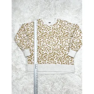 Aerie Light Tan Leopard Print Crewneck Oversized Sweater Sweatshirt Size‎ XS thumbnail 3