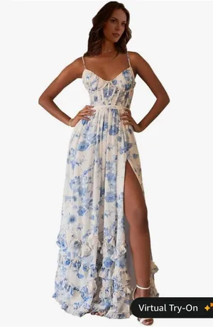 Floral Chiffon Dress Amazon thumbnail 1