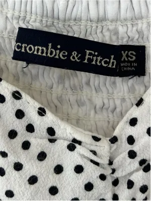 Abercrombie & Fitch Polka Dot Button Front Mini Dress White Black Retro Minimal thumbnail 7
