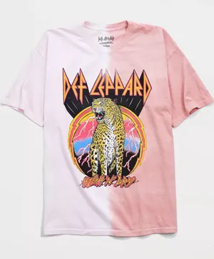 Urban Outfitters Def Leppard split dye tee tshirt band graphic crew short sleeve thumbnail 1