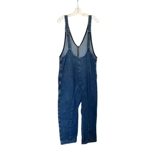 Free People Boho Denim Jeans Jumpsuit Blue Oversize Size XS thumbnail 6