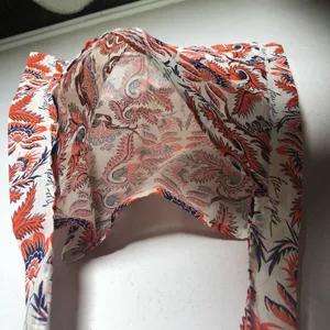 Free People Orange and Navy Blue Reusable Tote Bag thumbnail 3