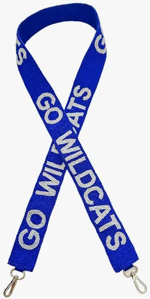 University of Kentucky GO WILDCATS Blue Beaded Purse‎ Strap Game Day Gifts NWT thumbnail 1