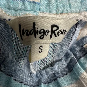 Indigo‎ Rein Blue Striped Linen Blend Wide Leg Paperbag Waist Pants Womens Small thumbnail 3
