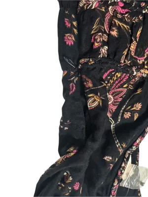 Anthropologie Black Paisley Boho Maxi Dress Floral Tiered thumbnail 9