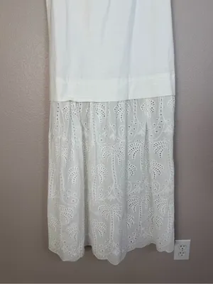 Mon Renn Agua Anglaise White Eyelet Lace Maxi Dress size Small $219 thumbnail 8