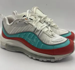 Nike Air Max 98 AT6640-801 Women’s Size 6 White Teal Red Sneakers 2019 thumbnail 1