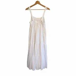 The Drop White Boho Cottage Eyelet Tiered Maxi Dress Size XS Cotton Coastal thumbnail 4