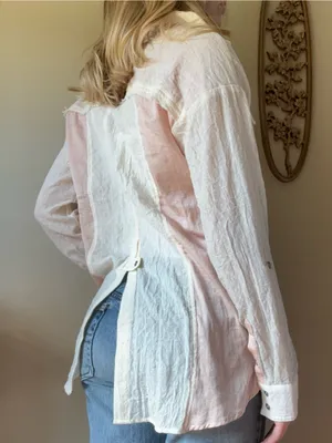 Miss Me Cream Button Up Top with Pink Accents thumbnail 8
