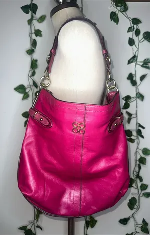 Coach Colette Hobo Bag Vibrant Pink Gold Hardware thumbnail 1
