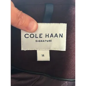 Cole Haan signature burgundy wool-blend mid-length coat size 14 classic thumbnail 4