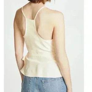 Amanda Uprichard Clarita Wrap Top in Cream​​​​ vintage peplum style size medium thumbnail 2