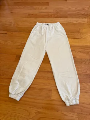 Brandy Melville White Rosa Sweatpants thumbnail 2