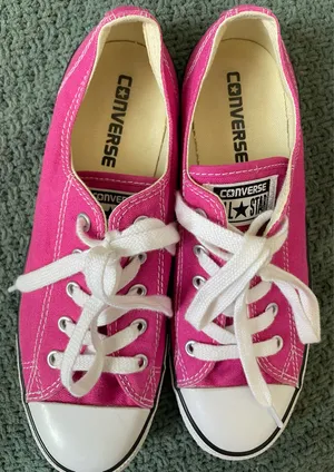 Pink Low Top Converse Sneakers  thumbnail 7