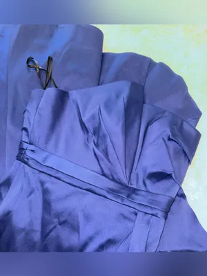 NEW Donna Karan New York Asymmetric Twist Strapless Sapphire Blue Gown Sz 8 thumbnail 9