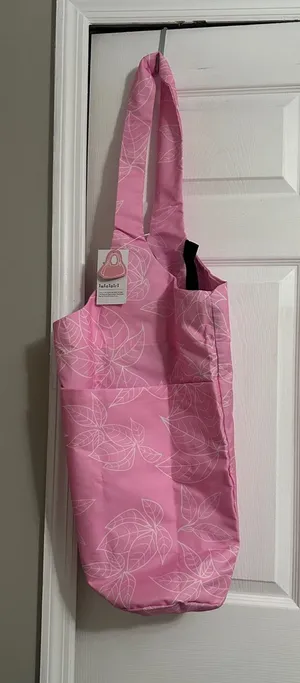 Source Unknown Pink with white Leaf-Print Yoga Mat Bag NWT thumbnail 1