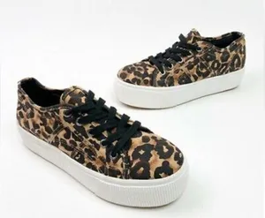 NEW Emmi Platform Lace Up Sneaker 8.5 Animal Print thumbnail 1