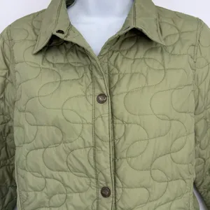 Woolrich Quilted‎ Light Sage Jacket Women Small Snap Button Coat Outdoor Winter thumbnail 4