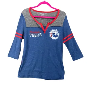 Philadelphia 76ers Womans Shirt Large Distressed Streetwear Championship Playoff thumbnail 1