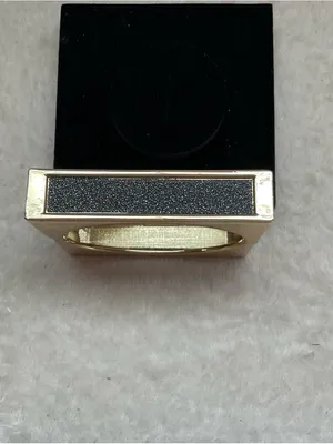 Gold and Black Rectangular Statement Bangle Bracelet thumbnail 3