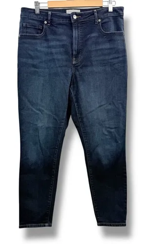 Everlane The Curvy High Rise Dark‎ Wash Cropped Skinny Jeans Sz 33 thumbnail 1