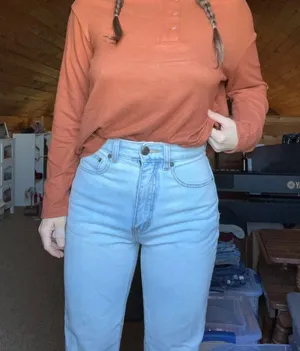 Vintage Marlboro Classics light wash, high waist cigarette jeans thumbnail 10