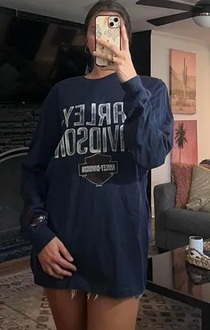 Harley Davidson Navy Long Sleeved T Shirt thumbnail 1