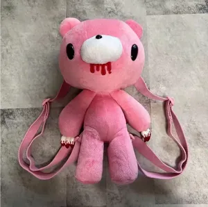 Pink Cute Creepy Bear Plush Crossbody Bag thumbnail 1
