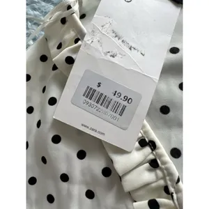 NWT Zara Polka Dot Dress Black White Women's XS Coastal Cocktail Beach Grandma thumbnail 13