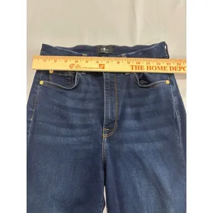 7 For All Mankind High Waist Skinny Jeans Dark Indigo Blue Size 28 Stretch Denim thumbnail 9