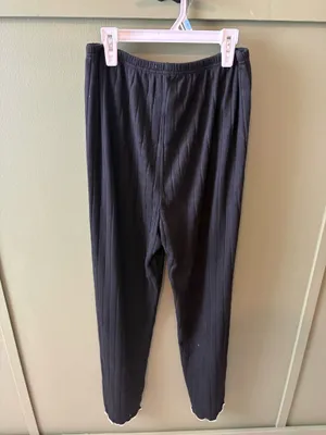 Black Ribbed Knit Pajama Set Size L thumbnail 5