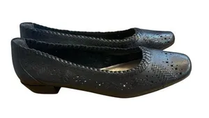 a.n.a Navy Leather Cap Toe Loafers thumbnail 1
