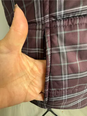 Ariat Plaid Quilted Puffer Vest - Burgundy with Gray thumbnail 8