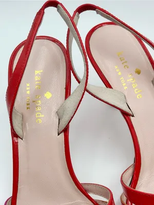 Kate Spade Red & Pink Patent Leather Suede Strappy High Heel Sandals Size 7 thumbnail 3