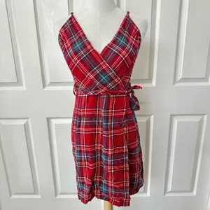 Urban Outfitters red Amanda belted wrap dress thumbnail 3