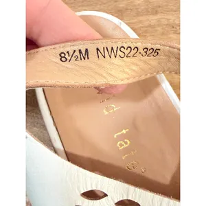 David Tate White Leather Laser Cut Crisscross Slingback Platform Sandals‎ 8.5 thumbnail 8