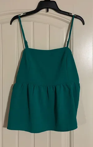 Monteau Green tank top with tie in back thumbnail 1