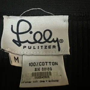 Lilly Pulitzer White Label Vintage Black Cotton Cardigan thumbnail 3